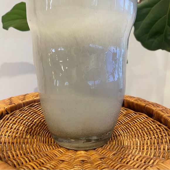 New West Elm XL Boho Gray Glass Abstract Asymmetrical Flower Vase Home Décor 10” - Picture 8 of 12